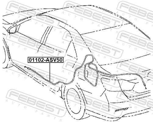 01102ASV50 Febest Трос открывания багажника