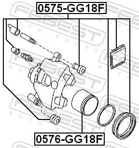 0576GG18F Febest Поршень тормозного суппорта переднего