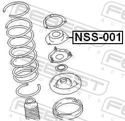 NSS001 Febest Подушка амортизатора переднего