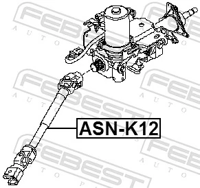 ASNK12 Febest Вал рулевой колонки, нижний