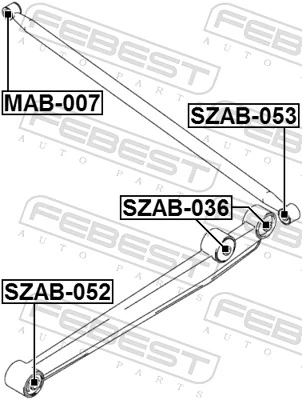 SZAB052 Febest Сайлентблоки продольных рычагов передней подвески