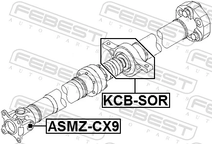 KCBSOR Febest Подвесной подшипник кардана