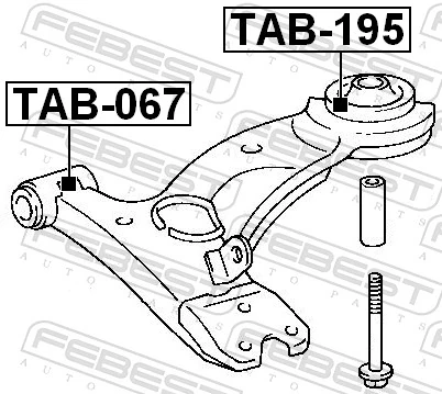 TAB195 Febest Сайлентблок нижнего переднего рычага