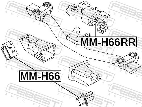 MMH66RR Febest Задняя подушка двигателя
