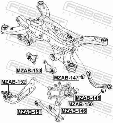 MZAB146 Febest Сайлентблок цапфы