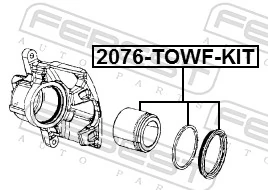 2076TOWFKIT Febest Ремкомплект суппорта тормозного, переднего