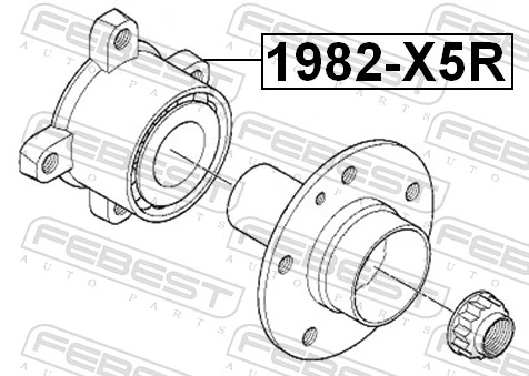 1982X5R Febest Подшипник ступицы задней