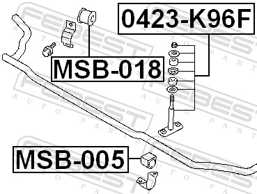 MSB005 Febest Разрезная втулка стабилизатора