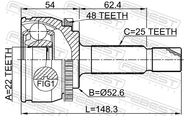 2210RIOA48 Febest Наружная граната