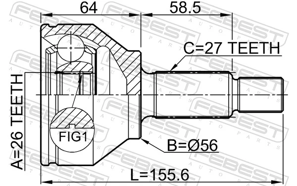 2110CAK Febest Наружная граната