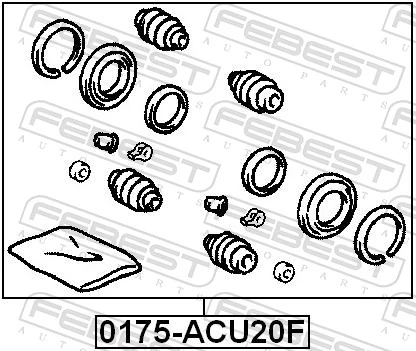 0175ACU20F Febest Ремкомплект суппорта тормозного, переднего