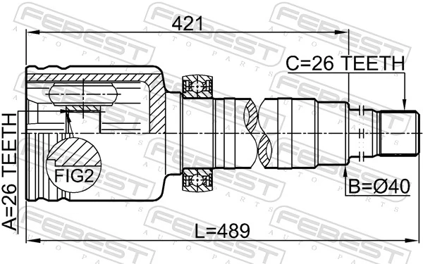2111TC726RH Febest Граната внутренняя передняя правая