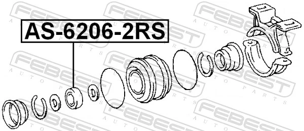 AS62062RS Febest Подвесной подшипник передней полуоси