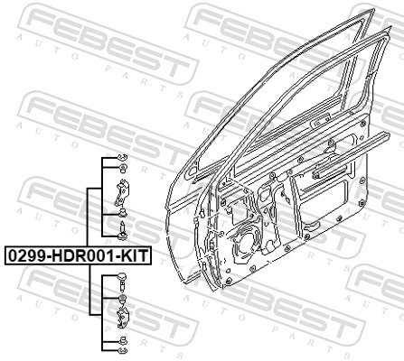 0299HDR001KIT Febest Палец (шплинт) дверной петли