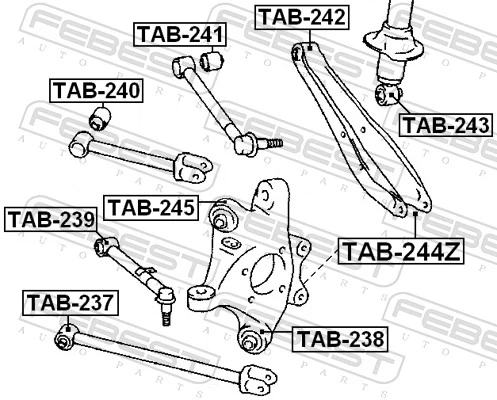 TAB245 Febest Сайлентблок цапфы
