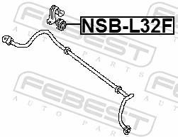 NSBL32F Febest Разрезная втулка стабилизатора