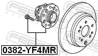 0382YF4MR Febest Ступица задняя