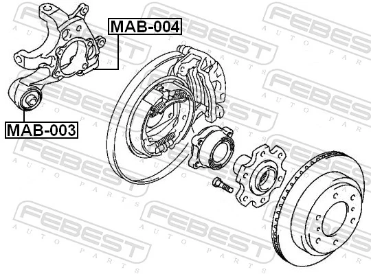 MAB004 Febest Сайлентблок цапфы