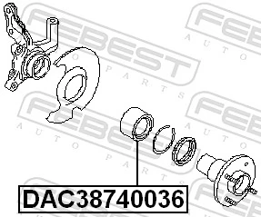 DAC38740036 Febest Подшипник ступицы передней