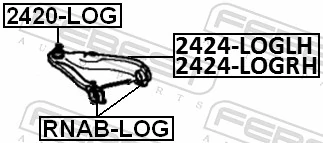 2420LOG Febest Палец шаровой нижний
