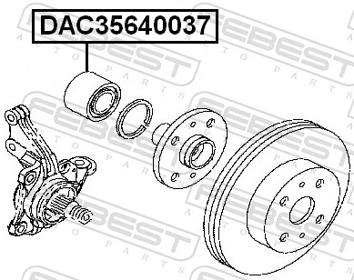DAC35640037 Febest Подшипник ступицы передней
