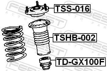 TSS016 Febest Подушка амортизатора переднего