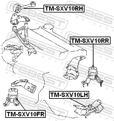 TMSXV10RH Febest Правая подушка двигателя
