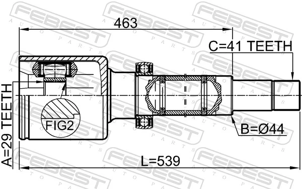 2111TT9DRH Febest Граната внутренняя передняя правая