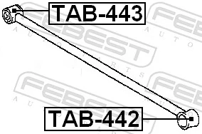 TAB443 Febest Сайлентблок задней поперечной тяги
