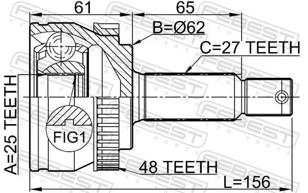 Junta homocinética externa dianteira Hyundai Sonata VI YF