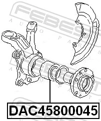 DAC45800045 Febest Подшипник ступицы передней