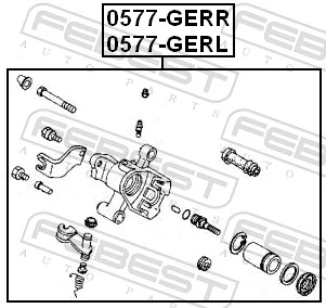 0577GERL Febest Тормозной суппорт задний левый