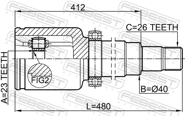2111CB320ATRH Febest Граната внутренняя передняя правая