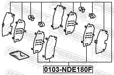 0103NDE180F Febest Пластина крепления тормозной колодки