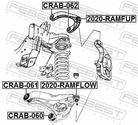 CRAB062 Febest Сайлентблок верхней передней подвески