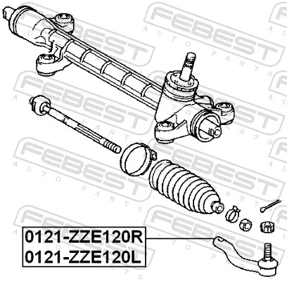 0121ZZE120R Febest Наружный наконечник рулевой тяги