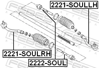 2221SOULRH Febest Наружный наконечник рулевой тяги