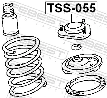 TSS055 Febest Подушка амортизатора переднего