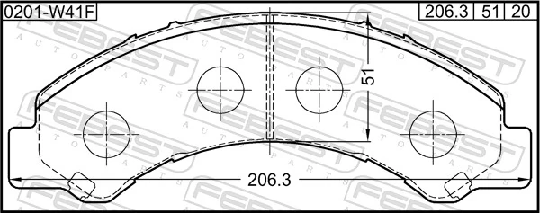 0201W41F Febest Колодки тормозные дисковые комплект