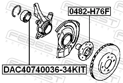 DAC4074003634KIT Febest Подшипник ступицы передней