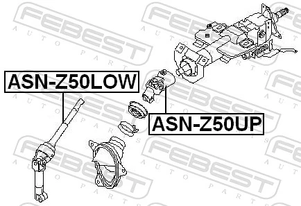ASNZ50LOW Febest Вал рулевой колонки, нижний