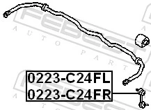 0223C24FL Febest Тяжка стабилизатора, переднего, левая