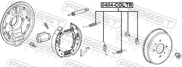 0404COLTR Febest Комплект монтажный задних барабанных колодок