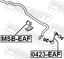 MSBEAF Febest Разрезная втулка стабилизатора