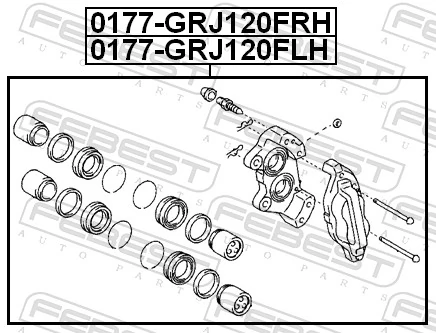 0177GRJ120FRH Febest Суппорт тормозной, передний, правый