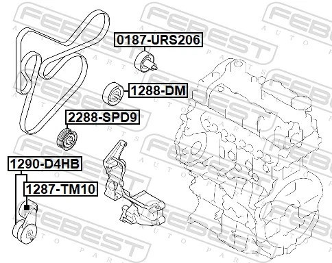 Натяжитель клинового ремня на KIA Sorento III C5, UM