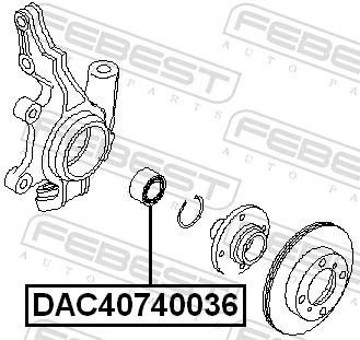 DAC40740036 Febest Подшипник ступицы передней