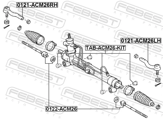 0121ACM26RH Febest Наружный наконечник рулевой тяги