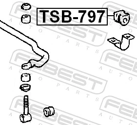 TSB797 Febest Разрезная втулка стабилизатора