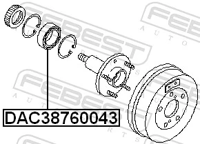 DAC38760043 Febest Подшипник ступицы задней